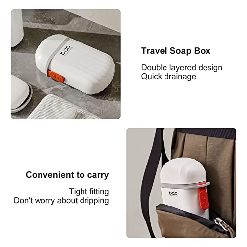 Soap Holder, 2-Pack Travel Soap Container with Lid, Portable Leak-Proof Soap Box for Bathroom Camping Travel Gym
