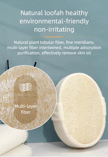 Natural Loofah Sponge – Exfoliating Body & Face Scrubber with Hand Strap, Plant-Based Shower & Bath Loofah Pad, Best Spa-Grade Skin Care for Men, Women & Bikini Area, Eco-Friendly Luffa, 1 Count