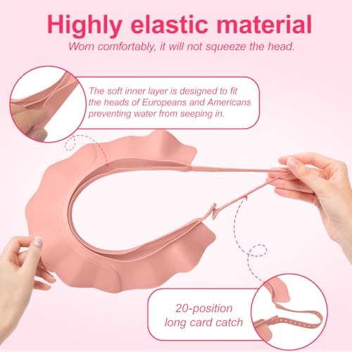 Shampoo Cap Shield Adjustable Waterproof Soft BPA Free Shower Cap Head Ear Eye Stretchable Hair Washing Shield for Hair Washing, Soft Eye & Ear Protection for Whole Family gifts