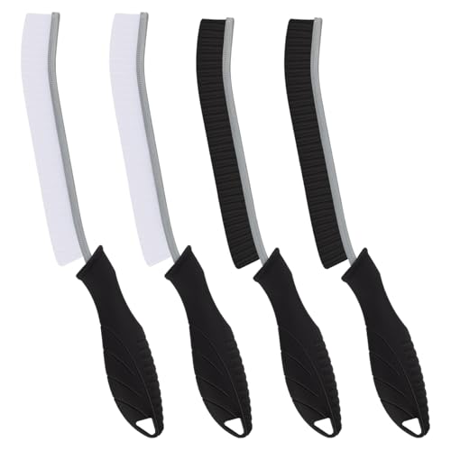 Toilet Brush, 4 Pcs Bathroom Cleaning Brush, Gap Scrub Brush with Hanging Hole, Multifunctional Hard Bristle Crevice Cleaning Brush, Cleaner Tools for Sinks, Tub, Shower, Tile, Toilet Seat (4, Black) - color: Black
