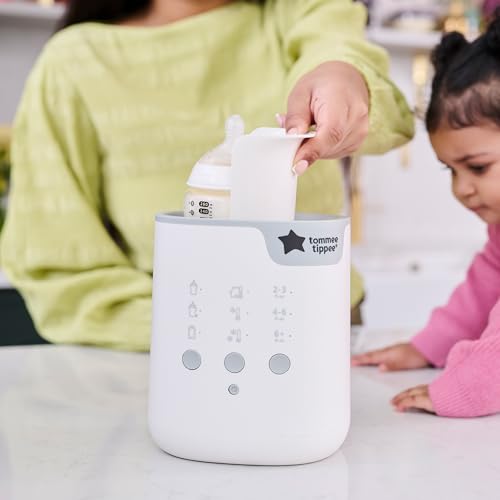 Tommee Tippee Baby Bottle and Food Warmer, Warms Breast Milk, Formula, Jars and Pouches to Body Temperature in Minutes, Automatic Timer, Touch Settings, White - size: 1 Count (Pack of 1), style: All-In-One