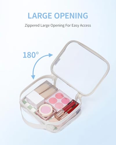Narwey TSA Approved Toiletry Bag Carry on Clear Toiletry Bag Makeup Bag, Airport Airline Quart Size Travel Bags, Waterproof Portable Compact Cosmetic Make up Organizer Bag (Mint Green Checkerboard) - color: Mint Green Checkerboard