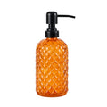 12Oz Glass Soap Dispenser with 304 Black Rustproof Stainless-Steel Pump, Refillable Glass Soap Dispenser for Kitchen, Bathroom, Farmhouse - color: Orange