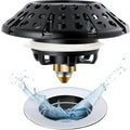 AzWzz Bathtub Drain Stopper, Pop Up Tub Stopper Plug with Bathtub Drain Hair Catcher Cover, Universal for 1.45 in to 1.8 in Tub Drain, Matte Black - color: Matte Black, style: Tub Drain Stopper with Hair Catcher