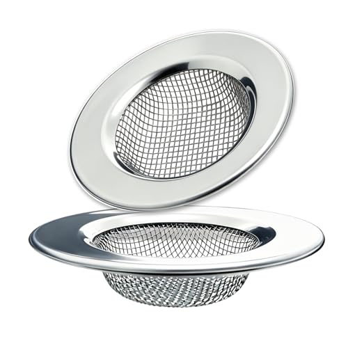 Seatery 2PCS 1.50" Bathtub Hair Catcher, Bathroom Sink Strainers, Tub Drain Hair Catcher, Drain Strainer for Shower, Laundry, Mop Pool, Utility, Slop, RV Sink, Stainless Steel - size: 1.50 inch