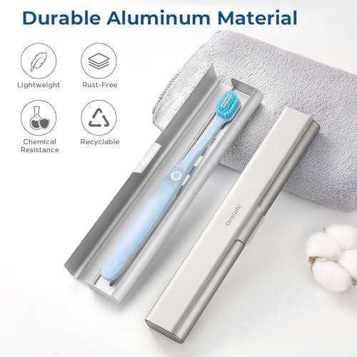 Aluminum Toothbrush Travel Case, Portable Travel Toothbrush Holder, Durable Manual Toothbrush Box Container for Traveling, Bathroom, Camping, Business Trip-1Pack Silver - color: Silver, size: 1 Pack (Standard)