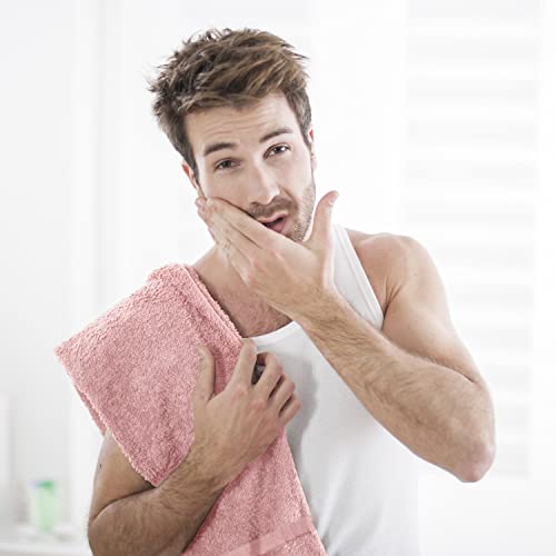 Utopia Towels, Salon Towel, Pack of 24, Not Bleach Proof, 16 by 27 Inches, Highly Absorbent Cotton Towels for Hand, Gym, Beauty, Spa, and Home Hair Care, Dusty Pink - color: Dusty Pink, size: 24 Pack