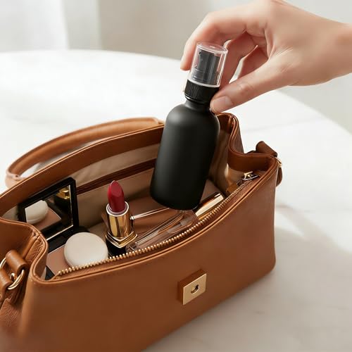 12Pack 4oz Black Glass Pump Bottle,120ml Empty Refillable Travel Small Container For Lotion Cream Essentil Oil Shampoo (4oz black) - size: 4oz black