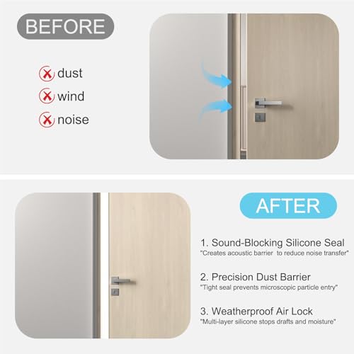 Elvone Weather Stripping Door Seal for Door Frames, 20 Ft x 1 in, White | Self-adhesive flexible silicone seal tape for door frame gaps and window gaps. block drafts, dust, and noise - color: White, size: 20ft (1" W x 3/64 "T)