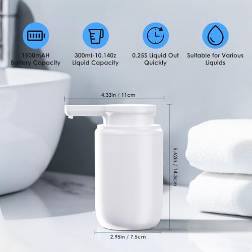 Automatic Soap Dispenser Touchless Foaming: Soap Dispenser Rechargeable for Bathroom - color: White1