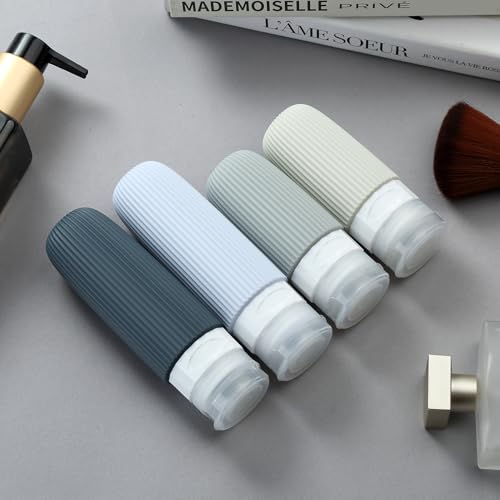 Mrsdry 16 Pack Travel Bottles Set, TSA Approved Leak Proof Silicone Squeezable Containers for Toiletries, Refillable Travel Accessories for Conditioner, Shampoo, Lotion & Body Wash Accessories - color: Grey, size: Mudium
