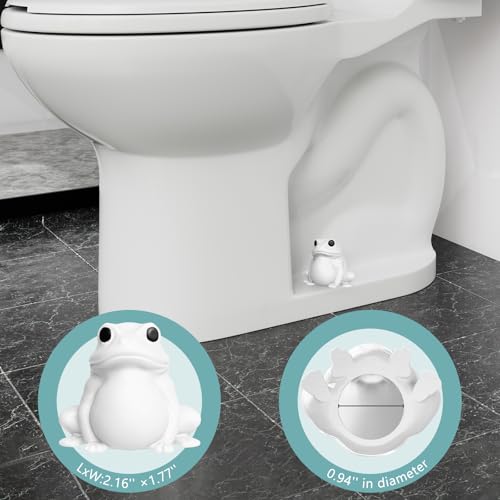 boeemi Frog Toilet Bolt Covers Decorative Glow in The Dark- 2PCs Toilet Screw Caps Luminous Green PLA Cute Bathroom Decor Accessories Push-on Install - style: White Frog