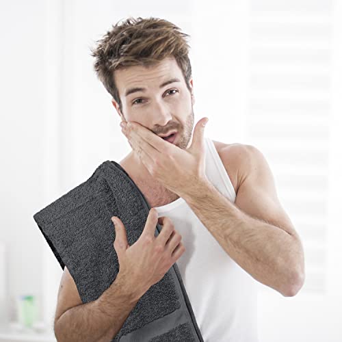 Utopia Towels, Salon Towel, Pack of 24, Not Bleach Proof, 16 by 27 Inches, Highly Absorbent Cotton Towels for Hand, Gym, Beauty, Spa, and Home Hair Care, Grey - color: Grey, size: 24 Pack