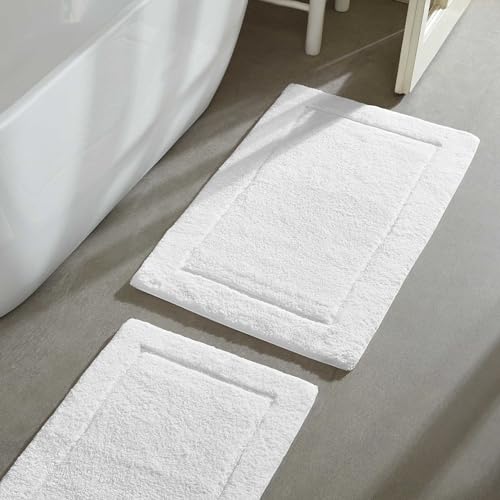 Calvin Klein - Bathroom Rug, Soft & Absorbent Bath Mat, Modern Bathroom Essentials (Essence White, 24" x 40") - color: Essence White, size: 2' x 3'4" (Rectangular)