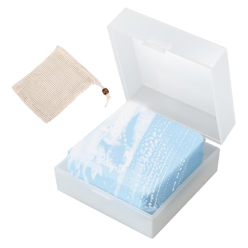 1PCS Travel Soap Case, Holder Container with Draining Pad & Lid, Fits Bars Square, Waterproof Portable Travel Holder for Bathroom Gym Camping Outdoor Use - size: 1PCS