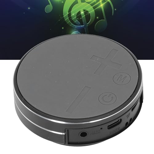 Bone Conduction Speaker, Bluetooth, AUX, Small Memory Card, Stereo, Water Proof, Intelligent Suction Cup Design, for Outdoor and Indoor Bathroom (Black) - color: Black