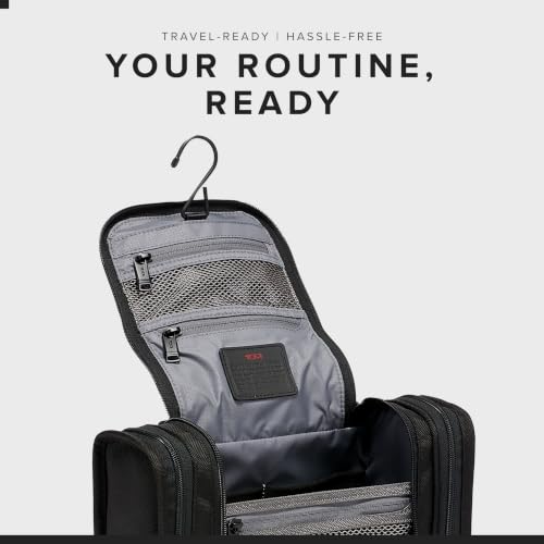 TUMI - Alpha Hanging Travel Kit - Toiletries and Cosmetics Organizer - Travel Essentials Bag with Hooks & Pockets - Black - color: Black