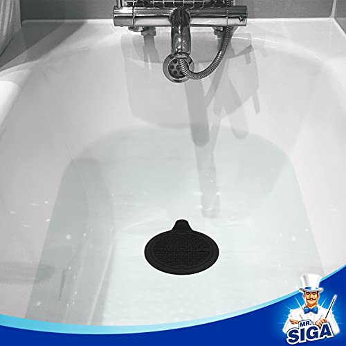 MR.SIGA Silicone Bathtub Stopper, Drain Stopper for Shower, Sink, 5.1" Diameter, Black, 3 Pack - color: Black