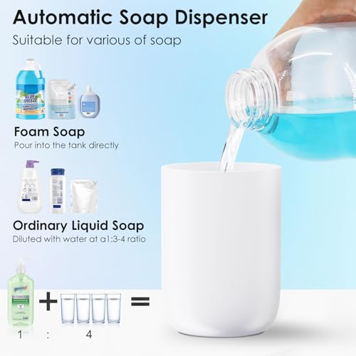Automatic Soap Dispenser Touchless Foaming: Soap Dispenser Rechargeable for Bathroom - color: White1