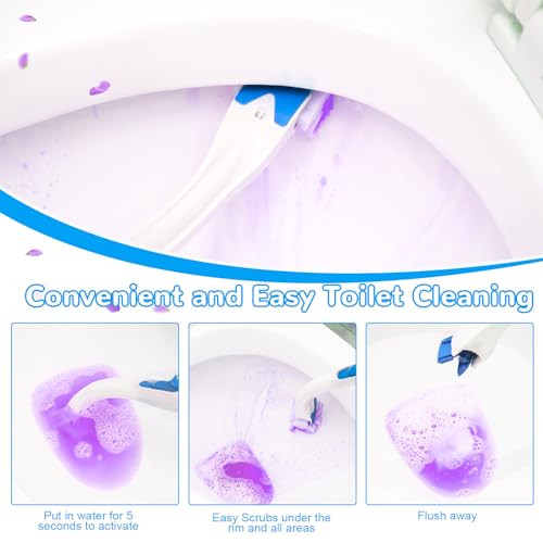 Effacera 36 Refills Disposable Toilet Bowl Paper Bulk Toilet Fresh Flushable Refills for Bathroom Toilet Brush Accessories Supplies Starter Kit (Lavender Scent) - color: Purple - 36 Refills (Lavender Scent)