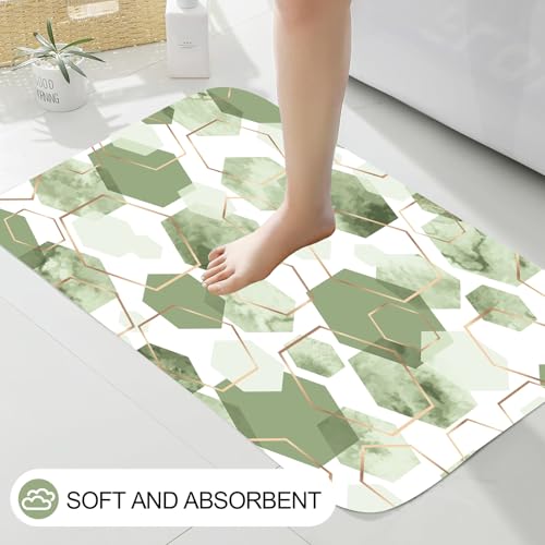 4Pcs Sage Green Geometric Shower Curtain Set, Neutral Modern Art Deco Shower Curtain with Hooks, Elegant Trendy Simple Bathroom Sets with Shower Curtain and Rugs, 71 * 71in - color: Green
