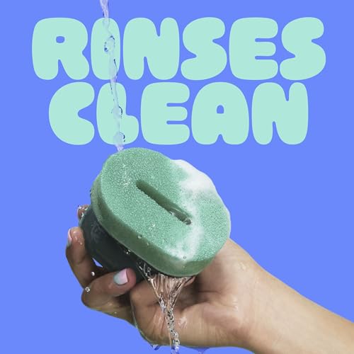 Brite by Scotch-Brite Palm Scrubber with Drain + Dry Stand, Household and Kitchen Sponge for Washing Dishes with Comfy Grip, 1 Scrub Sponge with Soap Dispenser - style: Palm scrubber