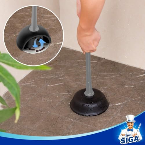 MR.SIGA Toilet Plunger and Bowl Brush Combo for Bathroom Cleaning, Gray, 2 Sets - color: Gray