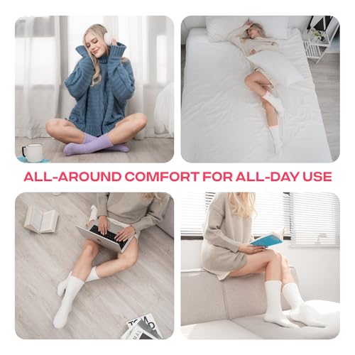 CoolMate Cozy Soft Cloud Socks, Fuzzy Socks for Women - color: A.01 - Bloom Purple