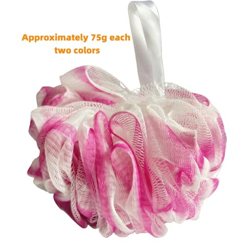 Loofah Sponge 75g/Piece, Exfoliating and Soothing Body, Soft Bath Puffs for Women and Men, Set of 4