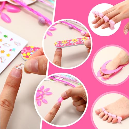 85 Pcs Spa Kit Nail Art Kit Sleepover Party Supplies with 12.5 x 12.5 in Inflatable Foot Tubs Foot Bath Towel and Basket DIY Manicure Pedicure Set for Slumber Party(Rose Red) - color: Rose Red