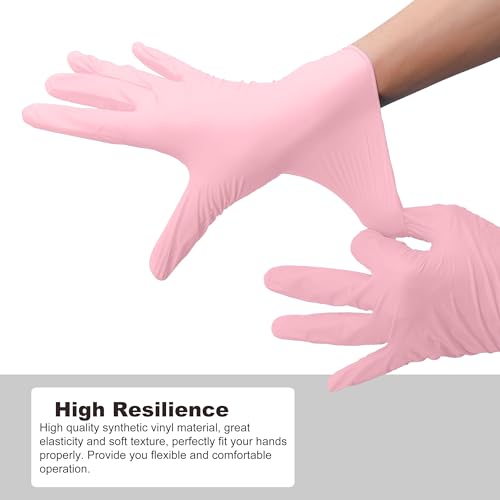 Disposable Gloves Small, Nitrile and Vinyl Blend Material Gloves, Latex Free 4 Mil 1000 Pc Food Grade Glove for Cleaning, Food Prep, Hair Dye, Tattoo, Pink - color: Pink, size: Small-1000pc