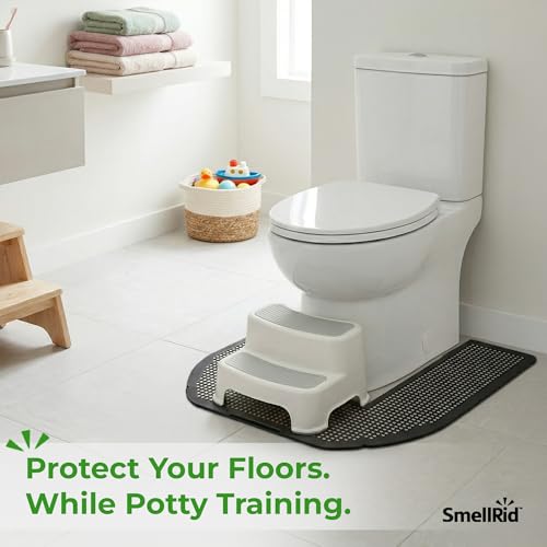 SMELLRID Disposable Toilet Mat for Urine Absorption – Odor-Control Floor Protector Absorbs 18+ oz – Non-Slip Bathroom Splash Pad 6-Pack (22 x 22 in)