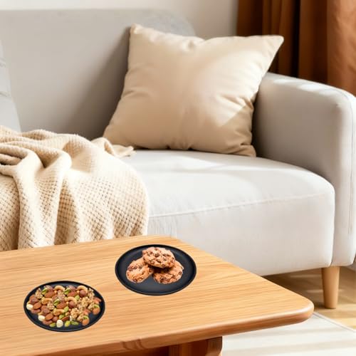 Black Jewelry Dish Decorative Trinket Tray Bowl for Keys Black | for Vanity Necklace Bracelet Wedding Party Decor Women Girls Round Frosted