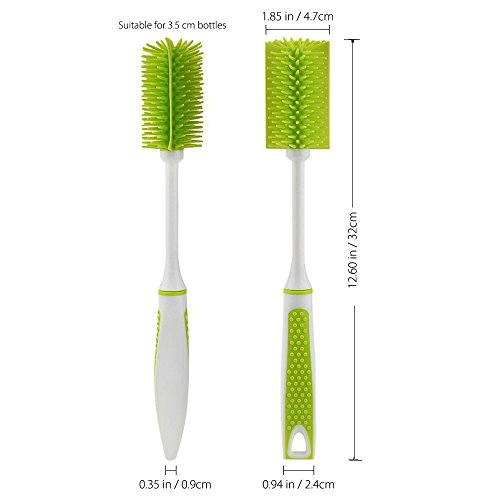 Bottle Brush Dishwashing Cleaning Brush Set, Long Handle Dish Cup Bottle Washing Scrubber for Cleaning Non-Stick Pot Pan Dish Bowl, Water Cups, Coffee Mugs - color: 2pcs Long Handle