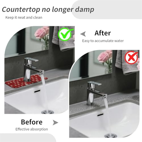 Faucet Fast Absorbent Pad - Christmas Tree And Snowflake , Suitable For Kitchen, Bathroom, Island And Other Scenes - color: Christmas Tree and Snowflake