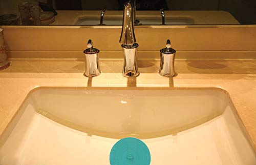 V-TOP Tub Stopper 2 Pack, 6 inches Large Silicone Drain Plug Hair Stopper Flat Suction Cover, Bathtub Accessories for Kitchen Bathroom and Laundry - color: 6" Green&blue
