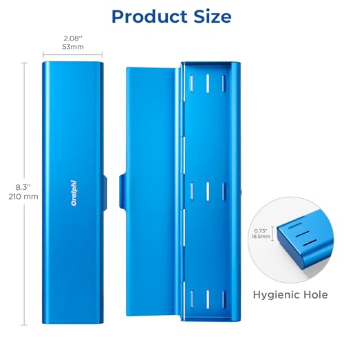 Wider Aluminum Toothbrush Travel Case, Portable Travel Toothbrush Holder, Durable Manual Toothbrush Box Container for Traveling, Bathroom, Camping, Business Trip, Blue - color: Blue, size: 1 Pack (Large)