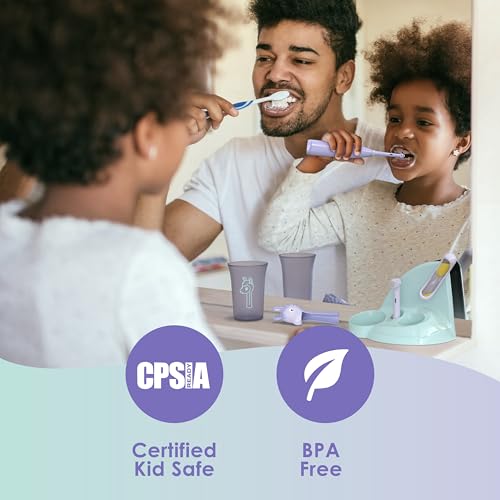 Brusheez Kids’ Electric Toothbrush Set - Safe & Effective for Ages 3+ - Parent Tested & Approved with Gentle Bristles, 2 Brush Heads, Rinse Cup, 2-Minute Timer, & Storage Base (Luna the Llama) - color: Luna the Llama