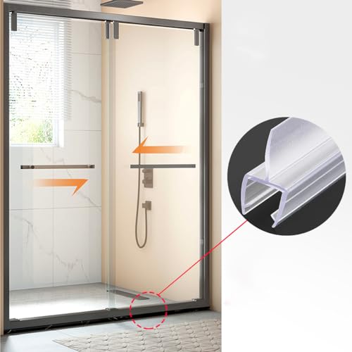 Shower Room Glass Door Bottom Gap Seal Strip for 5/16 Inch Glass, 27.5" Long Sweep Stop Shower Leaking - size: 5/16"/8mm