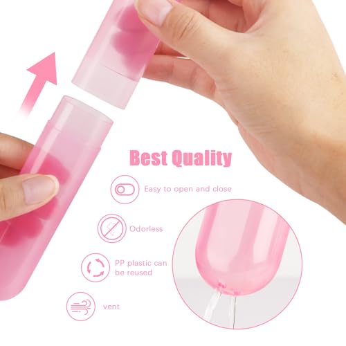 Hooqict 4 Pack Travel Toothbrush Case Portable Travel Toothbrush Holder Plastic Toothbrush Container Protector Cover Case for Traveling, Bathroom, Camping, Home, School, Business - color: Cyan, Pink, Purple, Blue