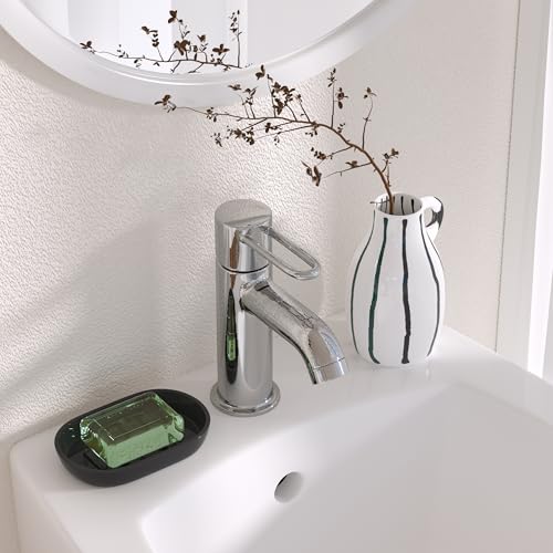 Bathroom Soap Dishes, Not Plastic！White Soap Dishes for Bar Soap, Bamboo Soap Dishes Holder for Bathroom Shower, Bathroom Sink Soap Dish (Black) - color: Black2.0