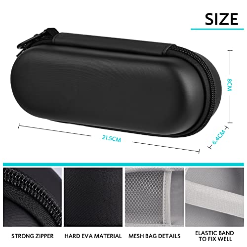 Sopito Electric Toothbrush Travel Case, Hard Storage Case with 6pcs Cover Caps, Fits for Oral-B/Oral-B Pro/Philips Sonicare Electric Toothbrush, Black - color: Black