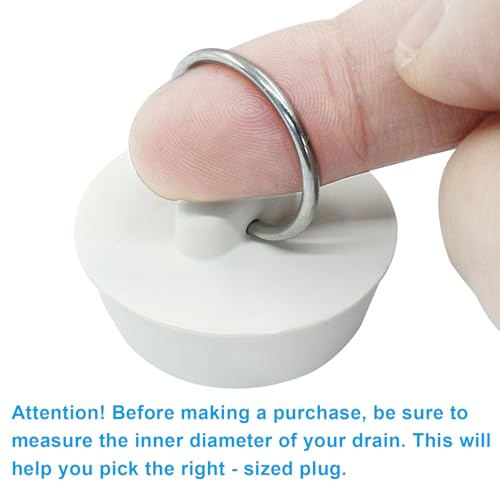 2 Pack Universal Drain Stoppers, Rubber, 1-1/4 Inch | Bathtub Plug, Hanging Ring, Bathroom Kitchen Sink Tub - style: 1-1/4 Inch