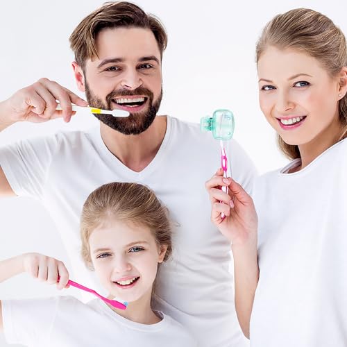 Hxezoc 4 Pack Toothbrush Covers Toothbrush Holders Toothbrush Protector Cap Brush Pod Case Protective Portable Plastic Clip for Household Travel, School, Bathroom, Camping, Business - color: Clear, Yellow, Teal, Brown