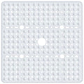 Large Square Shower Mat 27 x 27 Inch White, Non Slip Shower Bathtub Mats for Inside Shower With Big Suction Cups Drain Holes, Anti Slip Bathroom Floor Shower Stall Mats, Easy Clean, BPA-Free - color: White