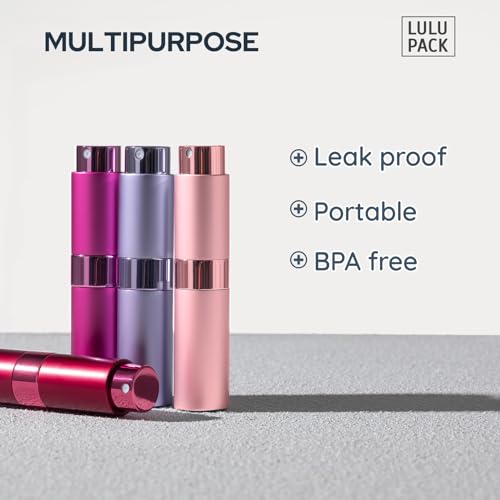 Lulupack Travel Perfume Bottle Refillable - Cologne Spray Atomizer Mini - Small Travel Size Sprayer Empty for Refill Sample Container - Portable Fragrance Decant Dispenser for Men Women 8ml 4PCS Red - color: Red Series