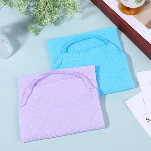 2 Pcs Back Washer for Shower,Exfoliating Back Scrubber with Handles Backs Wash Cloth Stretchable Backs Scrubber for Shower for Women(Blue,Purple) - color: Pink,green