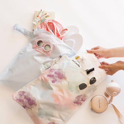 Tiny Twinkle Mess Proof Wet Bags | 2-Pack Reusable Waterproof Wet Bags for Swimsuits | Baby Clothes | Travel & Diaper Bag (Cotton Candy) - color: Cotton Candy, size: 2 Pack