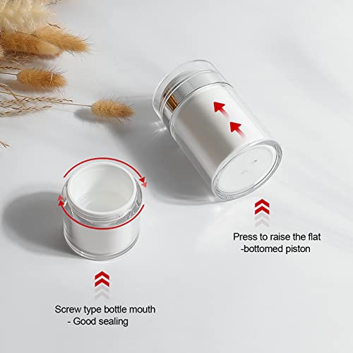 Mluchee 3Pack Airless Pump Jar - 1.0 Oz Air Pump Container Container, 30ml Empty Subpackage Jar Vacuum Bottle Dispenser for Lotion Moisturizer - size: 1 Ounces, style: 3 JARS