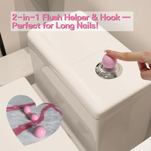 Bow Toilet Rug with Lid Lifter & Button; U-Shaped, Luxury, Scalloped Bathroom Mat; Non-Slip, Cute, Microfiber Soft Rugs Set — Pink Pastel Coquette Decor for Toilet Base (Pink, 24 x 20 Inches)